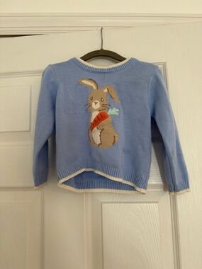 Kids Bunny Knit Sweater - Blue (Worn Once)